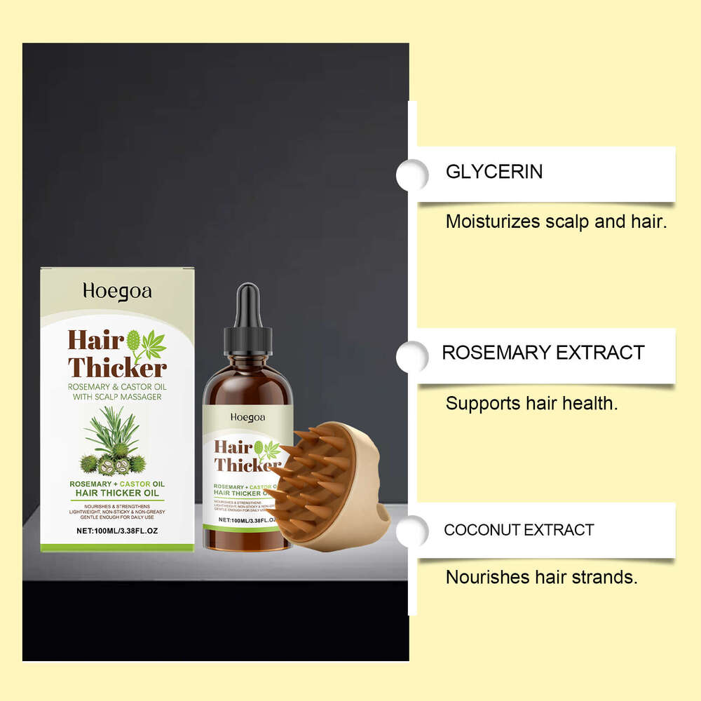 Hoegoa Rosemary Castor Care Essential Oil Moisturizes Massage Scalp Smooth Hair Shiny