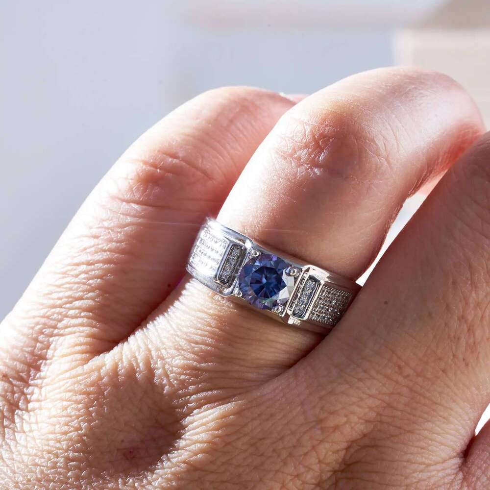 1 Ct 6.5mm moissantie ring for charm lady with violet color moissanite stone 925 sterling silver female fine finger Jewerly 509