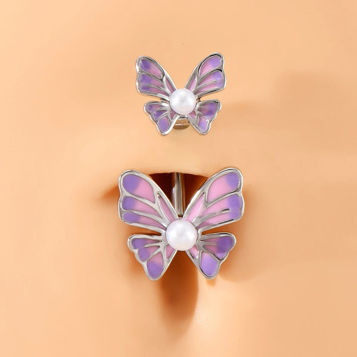 2pcs Cross Cherry Crystal Nipple Rings 1PC Both Sides Screwed Belly Button Rings Sets Stainless Steel Body Piercing Ring Bulk 251224