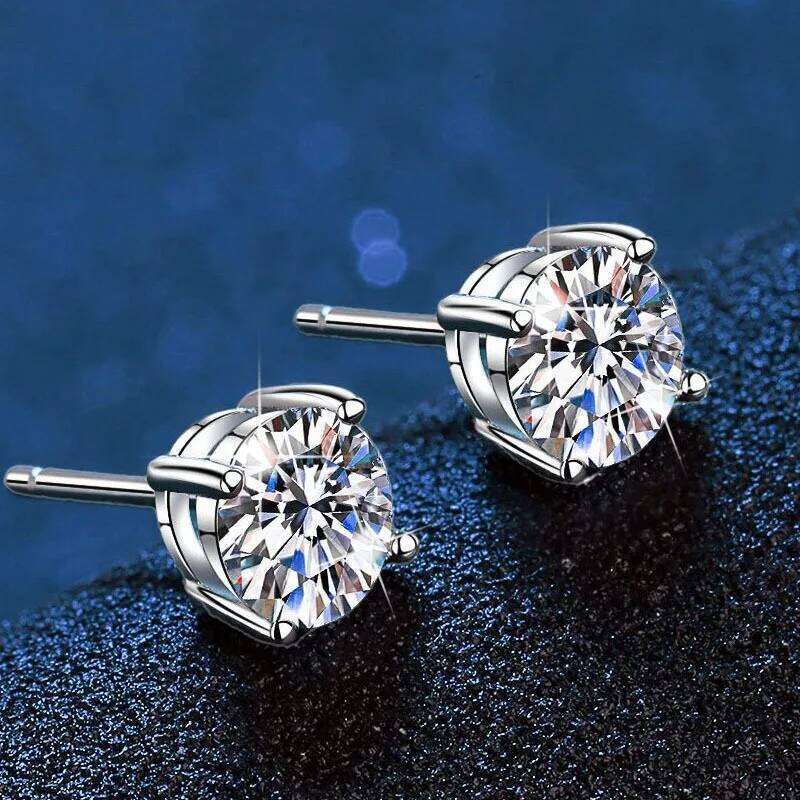 0.1-5ct Moissanite Earrings for Women Lab Grown Diamond Ear Studs 925 Sterling Silver Fine Jewelry Gift 852