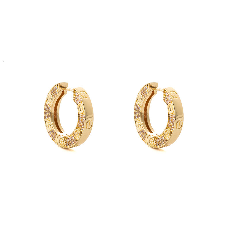 Designer Luxury Brand Designer Gold Small Circle Hoop Earrings For Women 2025 New High-end Elegant Simple Clip-on Ear Jewelry Hot-selling