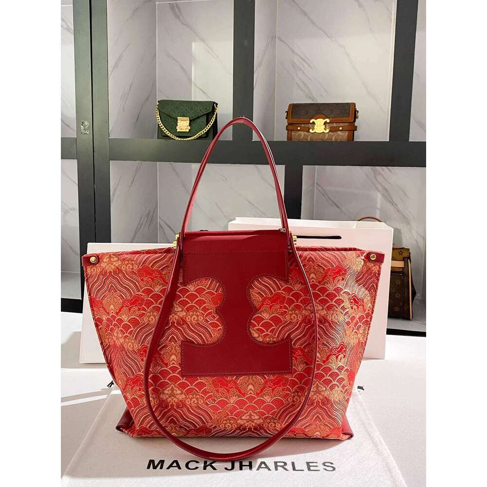 MACK JHARLES Vintage Large Capacity Heavy Embroidery Tote for Women 2025 New High-end Wing Bag