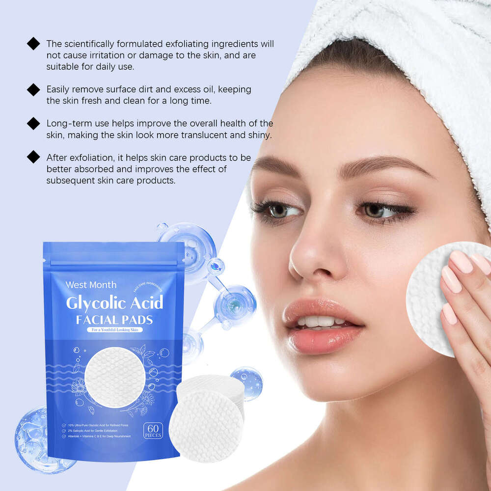 West Month Salicylic Acid Gentle Facial Hydrating Moisturizing Skin Care Cleansing Pads