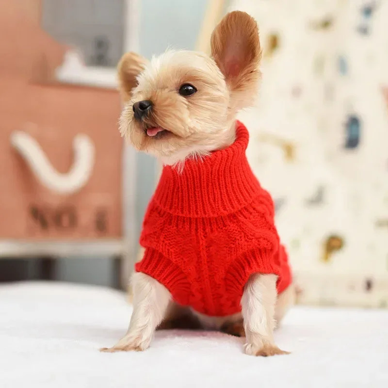 Dog Winter Clothes Knitted Pet Clothes For Small Medium Dogs Chihuahua Puppy Pet Sweater Yorkshire Pure Dog Sweater Ropa Perro 251219