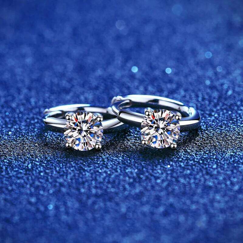 0.5-1 Carat D Color Moissanite Ear Stud Earrings For Women 925 Sterling Silver Sparkling Piercing Earring Fine Jewelry 1d9