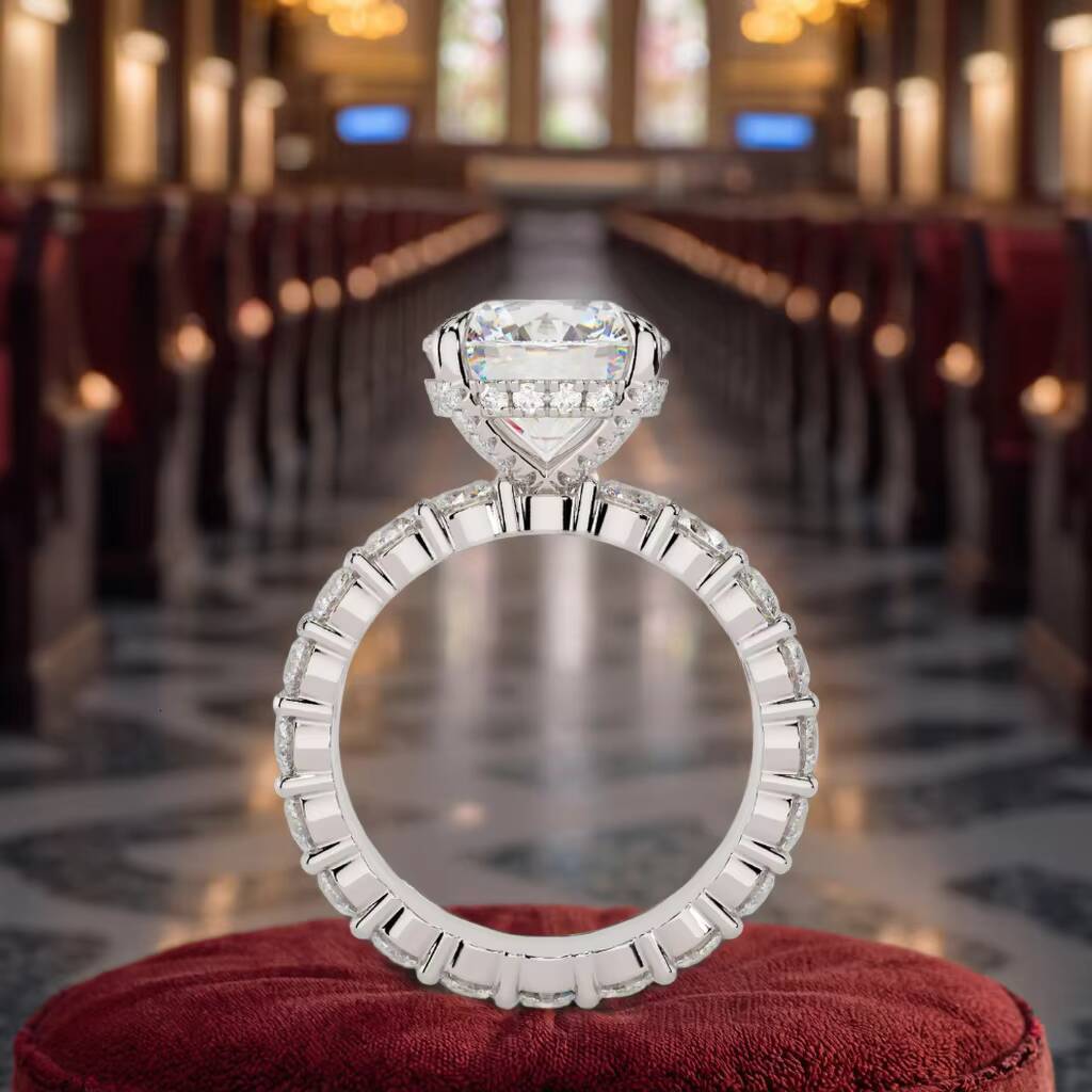 Lab-Grown Diamond Solid Gold 14K E Color Lab Grown Diamond Engagement Ring 1CT VVS IGI Womens Lab Diamond Ring