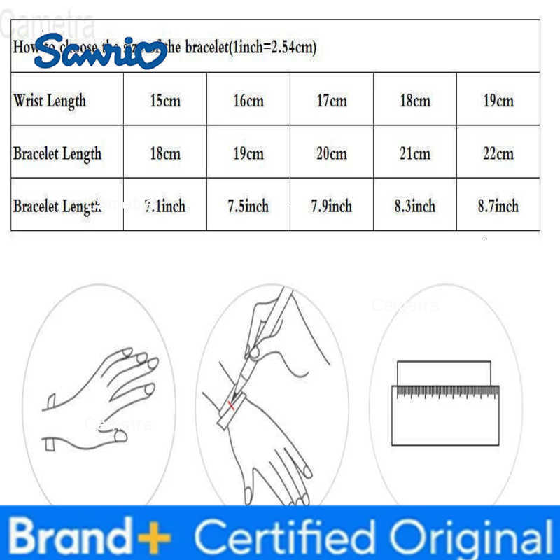 Sanrio New Valentines Romantic Pink Heart Charm Bracelet Bangle Fine Crystal Diy Bead Bracelet Jewelry for Women Girl Gift H251229