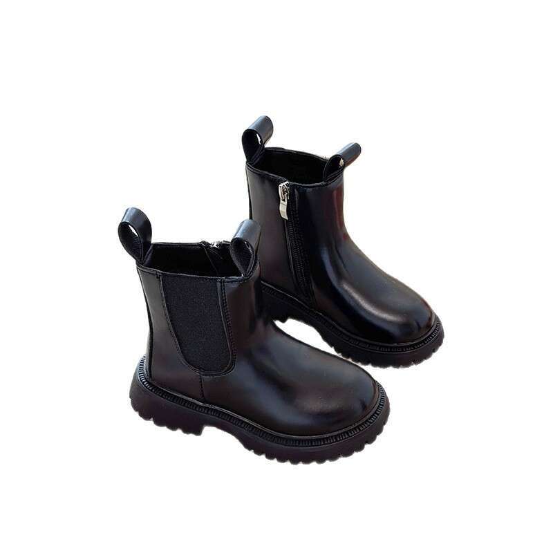 Ins British Style Martin 2025 Spring and Autumn New Korean Version Girls' Retro Chimney Boys' Thick-Soled Short Boots