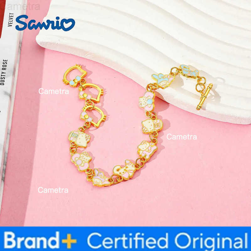 Sanrio Sweet and Cute HelloKitty My Melody Series Hollow Enamel Bracelet Fashion Kawaii Jewelry Gift H251229