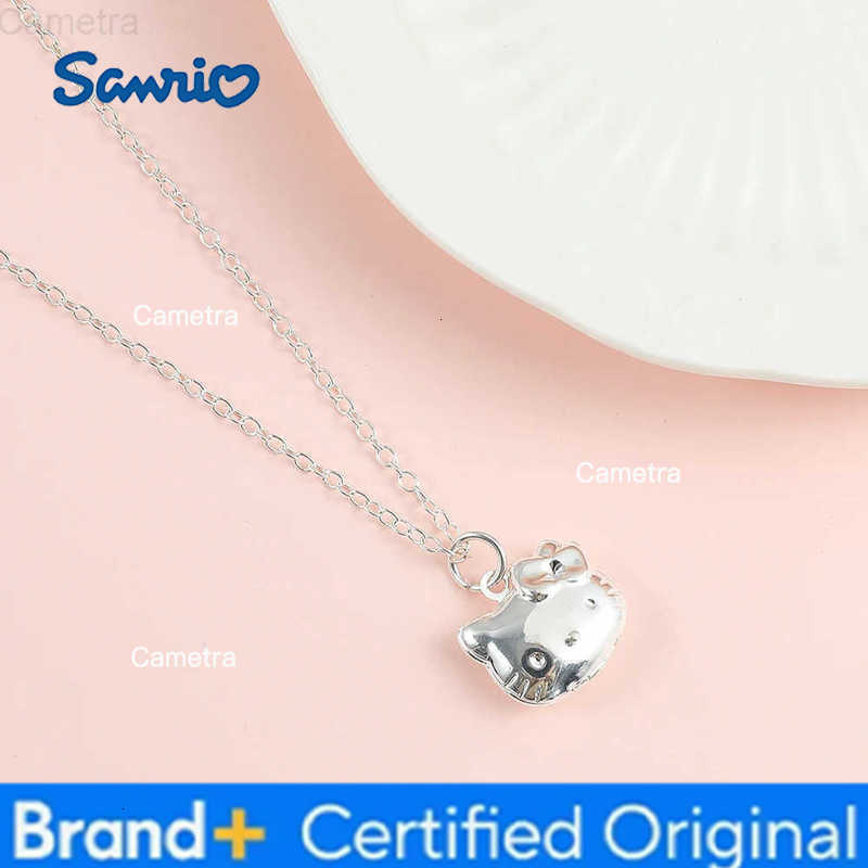 Sanrio Hello Kitty Necklace S925 Silver Color Openable Hello Kitty Pendant Neck Chain Anime Figure Toys Accessories Gifts H251229