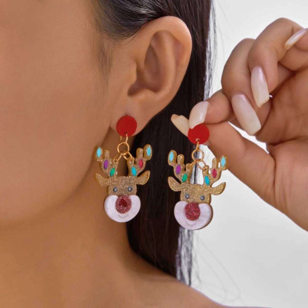 Christmas Acrylic Heart Santa Claus Deer Candy Crutch Xmas Tree Soldier Drop Earrings Cute Holiday Jewelry For Women Men Gifts C251227