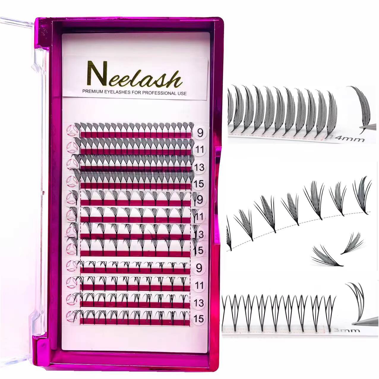 Private Label Manga Tower Premade Silk 3D 007 Premade Spikes Fans Anime Lashes Soft Single Pro-Made Fans Eyelash Extensions