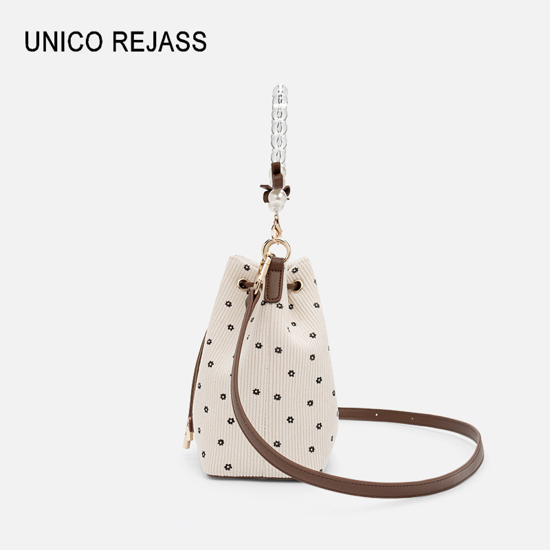 UNICO REJASS 2026s New Jacquard Design Large Capacity Commuter Bucket Bag Fashion Handbag Shoulder Bag