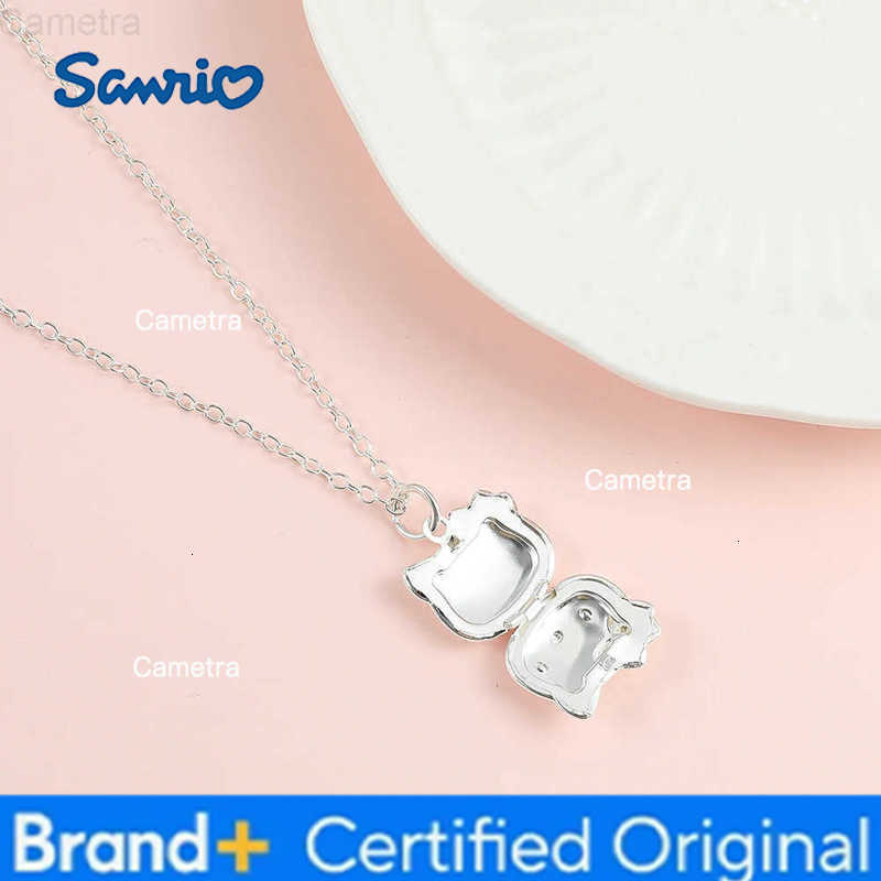 Sanrio Hello Kitty Necklace S925 Silver Color Openable Hello Kitty Pendant Neck Chain Anime Figure Toys Accessories Gifts H251229