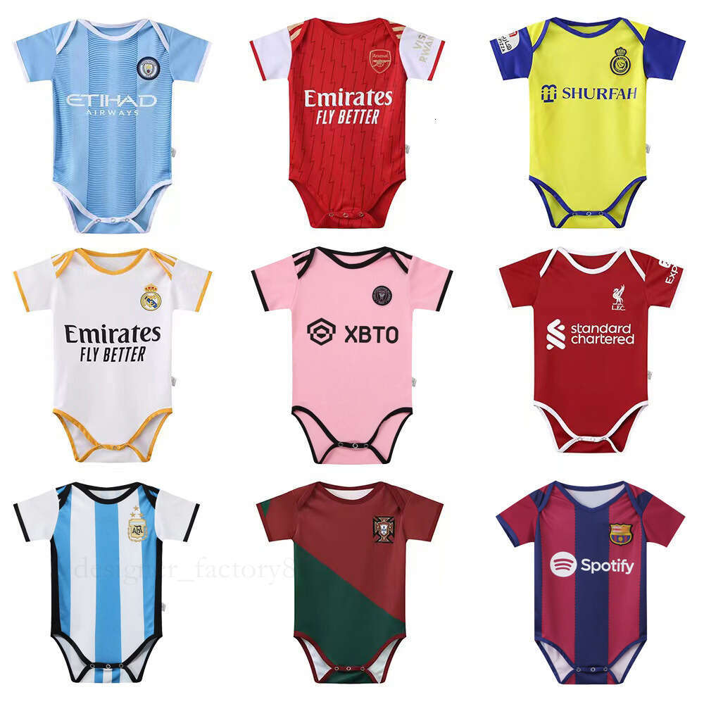 Soccer Themed Infant Baby Onesies - Club/National Team Football Jersey Style - Toddler Romper