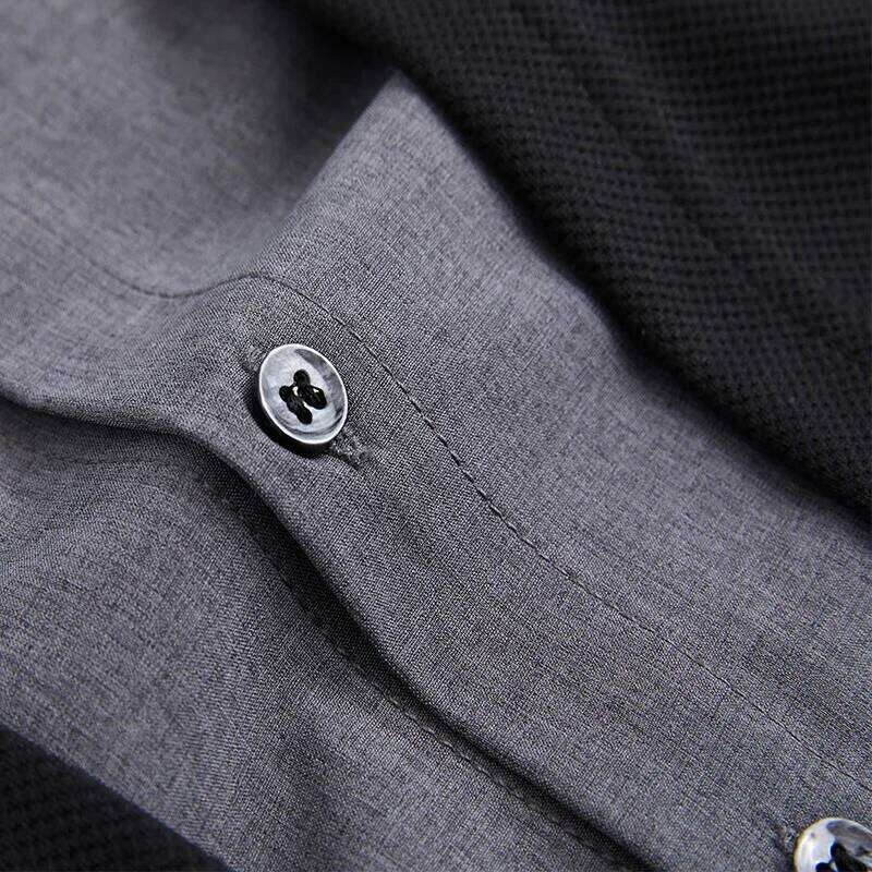 2025 Men's Casual Long Sleeved Shirt Fake Two Piece Comfortable Outdoor Cardigan Korean Version Fashionable Versatile Top