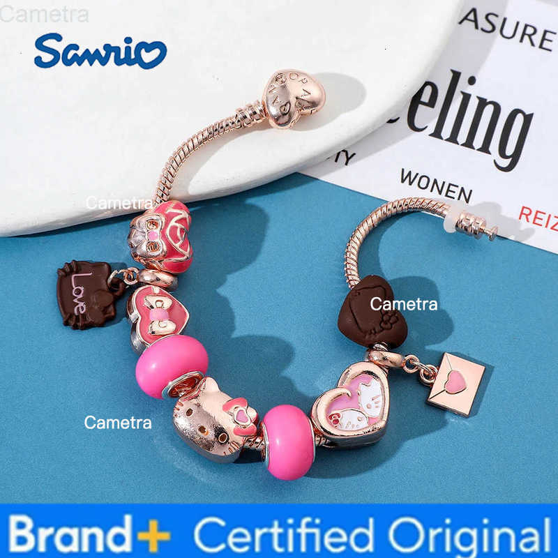 Sanrio Anime Cartoon HelloKitty Bracelet Cute Cartoon Figure Kitty DIY Accessory Kawaii KT Cat Bracelet for Children Party Gifts H251229
