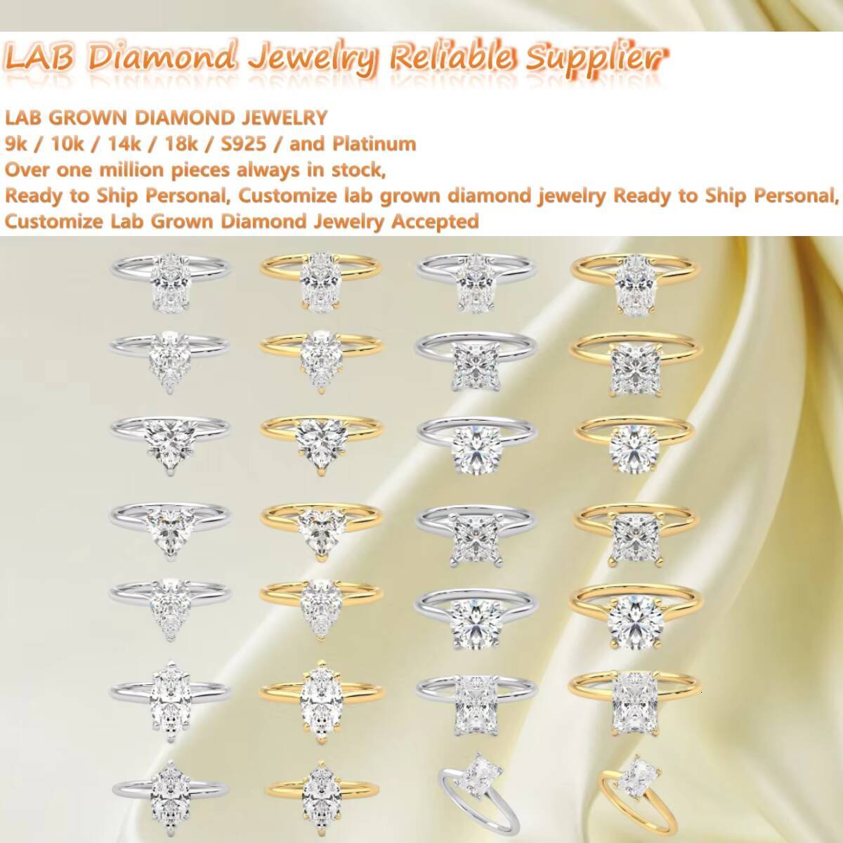 New Arrival IGI Certified Real Gold Lab Grown Diamond Engagement Ring Brilliant Cut D Color VVS Bridal Wedding Jewelry Gift