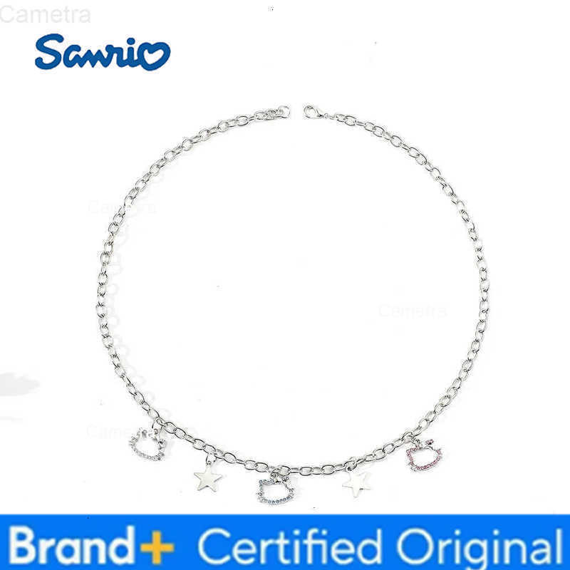 Sanrio Cartoon Cute Hello Kitty Necklace Creative Hollow Out Hello Kitty Star Neckchain For Friends Birthday Jewelry Gifts H251229
