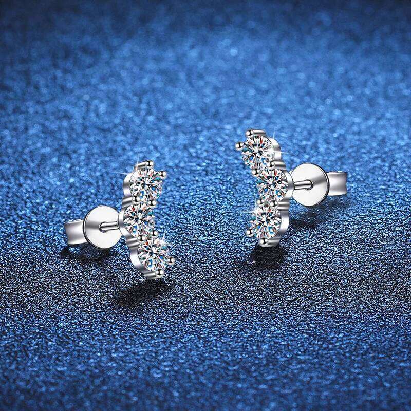 S925 Silver Moissanite Earrings Female Stars Are Simple Suitable Halloween and Christmas Gifts for Girlfriends 4fc