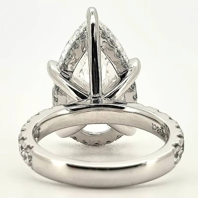 Custom 8CT Pear Cut 14K Real Gold Lab Diamond Rings VS1 VS2 IGI Certified Lab Grown Diamond Ring