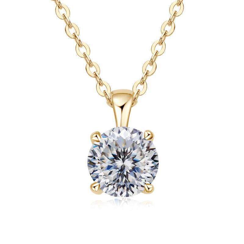 1.0 Ct Moissanite Pendants for Women Classic Wedding Necklace Original S925 Sterling Silver Jewelry b4d