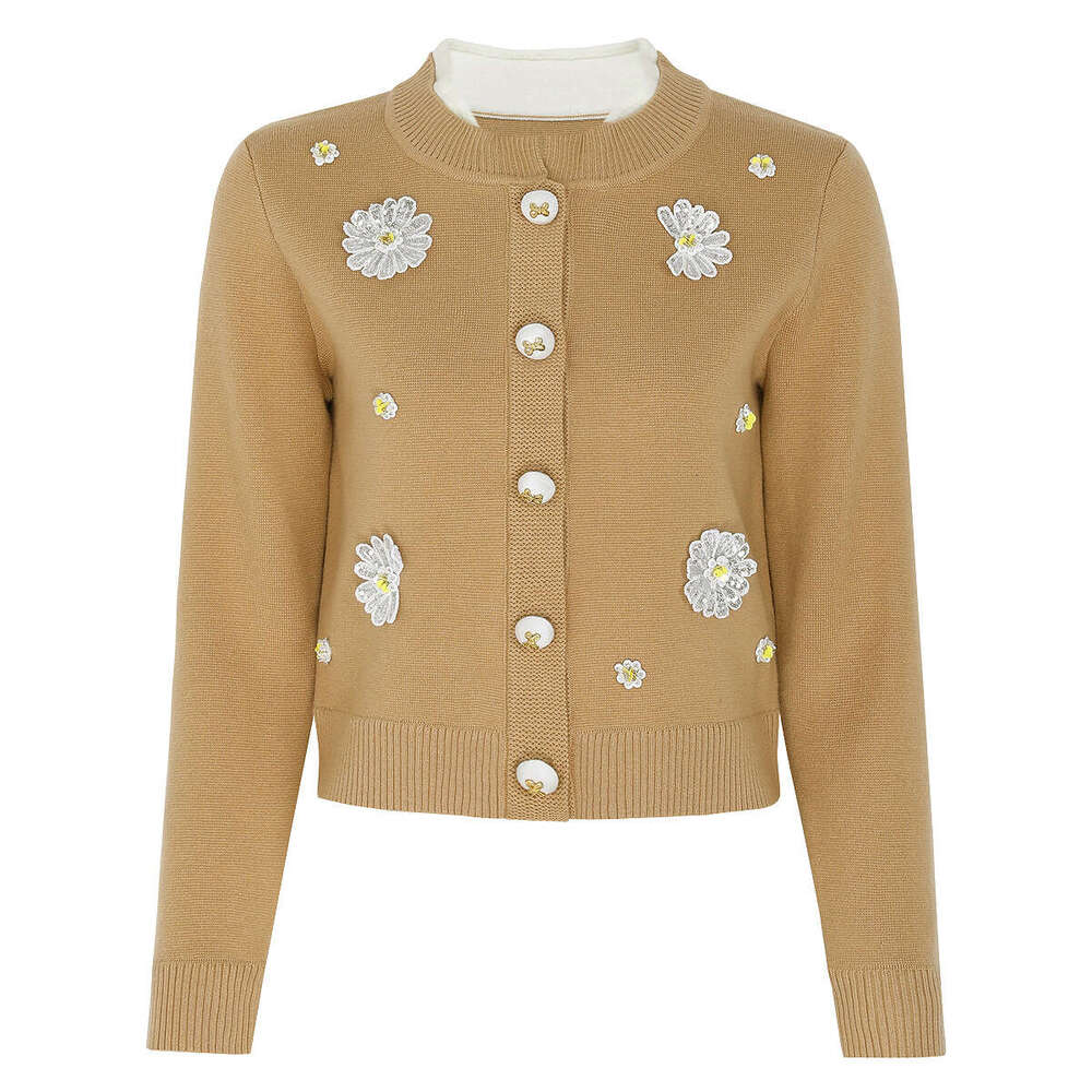 25287 High-End Quality In-Stock Spring And Autumn New Embroidered Knitted Internet Celebrity Casual Style Top Jacket + Pants Set