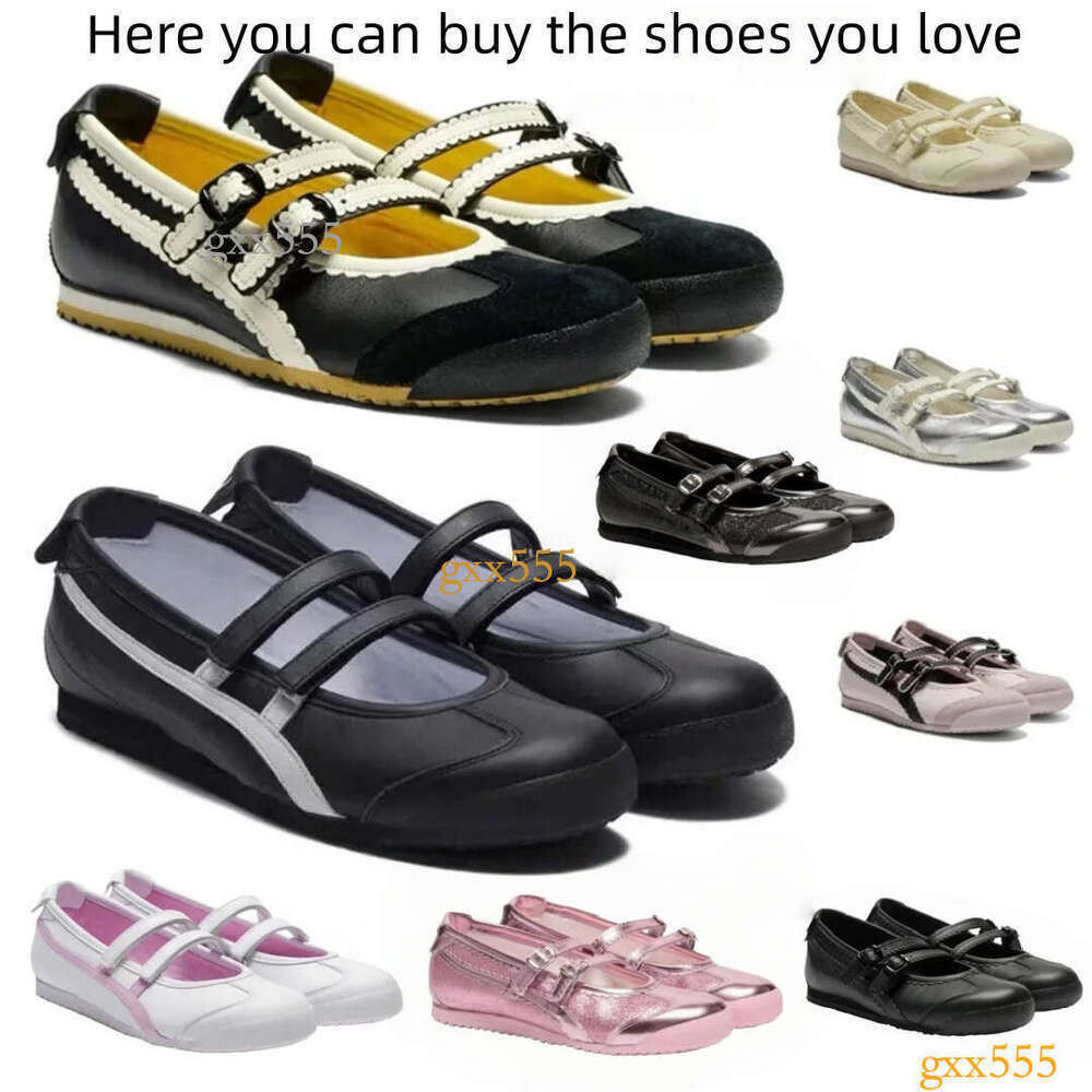 Ballet Designer Mexico 66 TGRS Womens Casual Shoes Tiger Metallic Silver Triple Black White Pink Beige Flats Dance Non-slip Breathable Ladies Girls Designer Shoes