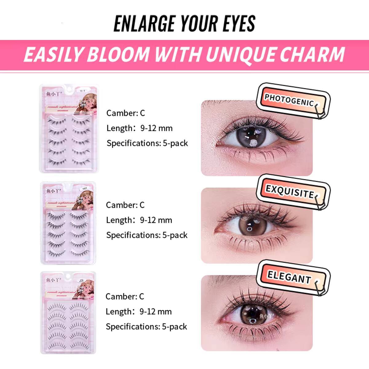 Handmade X17 Pair of Natural DIY Full Strip Eyelashes Foreign Trade Wholesale Batch of Simulation Mink Hair Fake Eyelashes