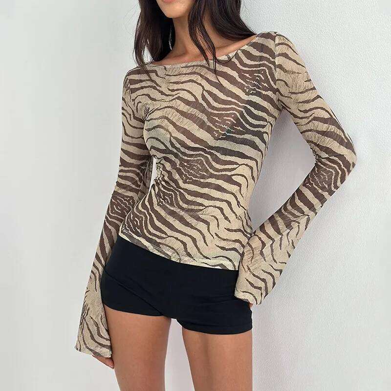 Spring Autumn New T-Shirts Fashion Women Long Sleeve Sexy Off Shoulder Slim Fit Tops Casual Vintage Y2k Streetwear 2025 Tees ZHE HAN