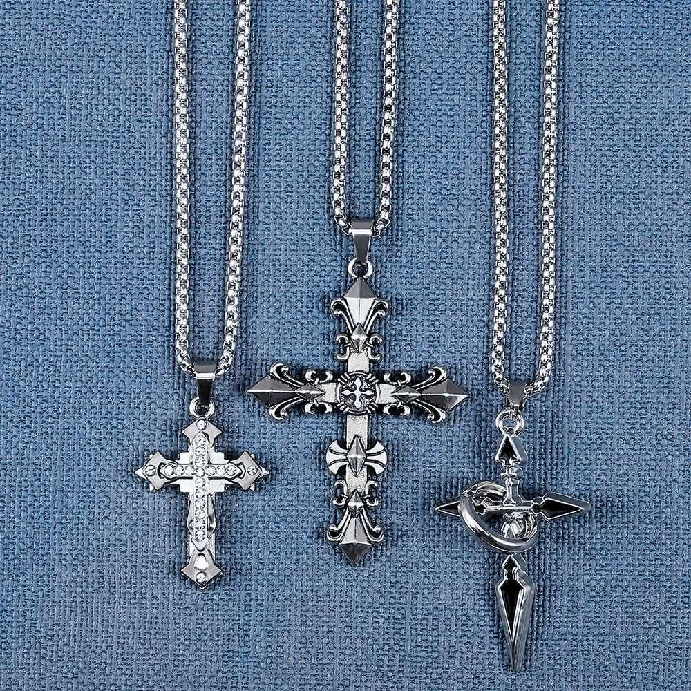 High Quality Cross Titanium Steel Non Fading NecklaceDomineering Trendy Mens hip-hop Pendant ChainNew Handsome Men Women Gift Y251227