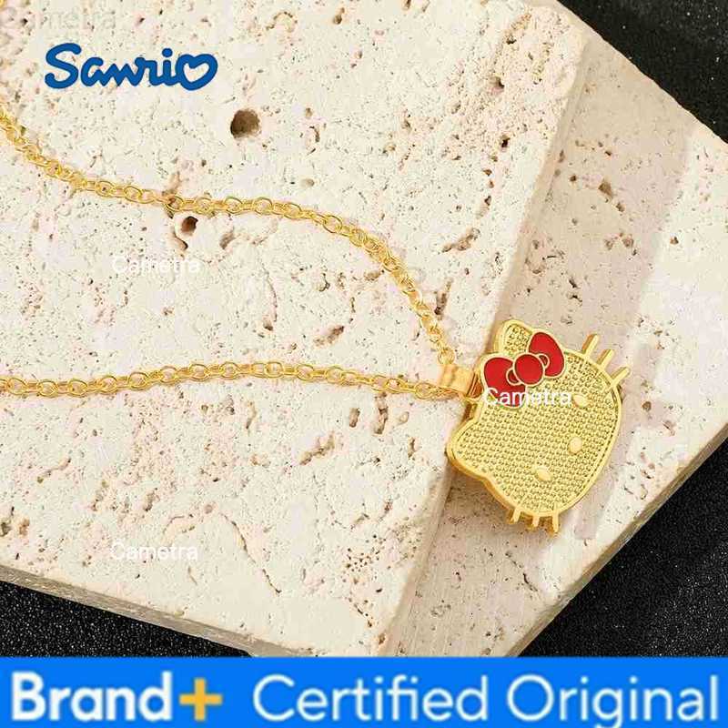 Sanrio Anime Hello Kitty Necklace Cartoon Figure KT Cat Gold Color Metal Pendant Necklace Kawaii Jewelry Accessories Gifts H251229