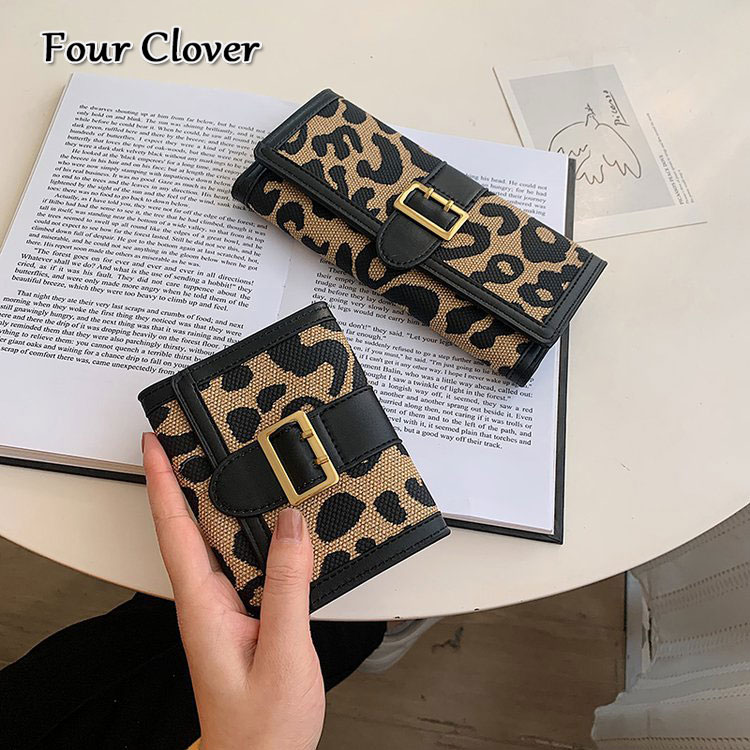 European and American fashion leopard print wallet new luxury wallet trifold short wallet billfold long wallet women's card holder purse men'
