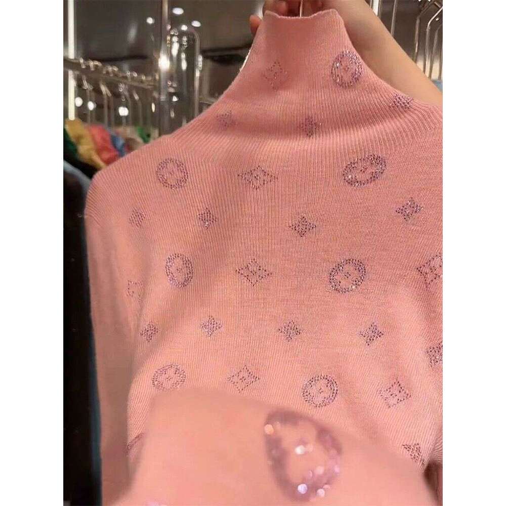 European Style New Elegant Slim Fit Knitted Base Shirt High Collar Heavy Craft Autumn Winter Inner Sweater Women Long Sleeve Top