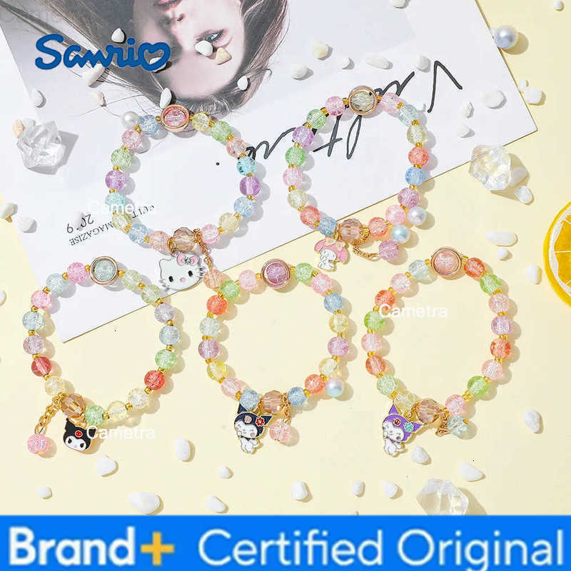 Sanrio Kuromi Hello Kitty Beaded Bracelet Colorful Charm Jewelry Kawaii Gift for Girls Anime Fans H2512291