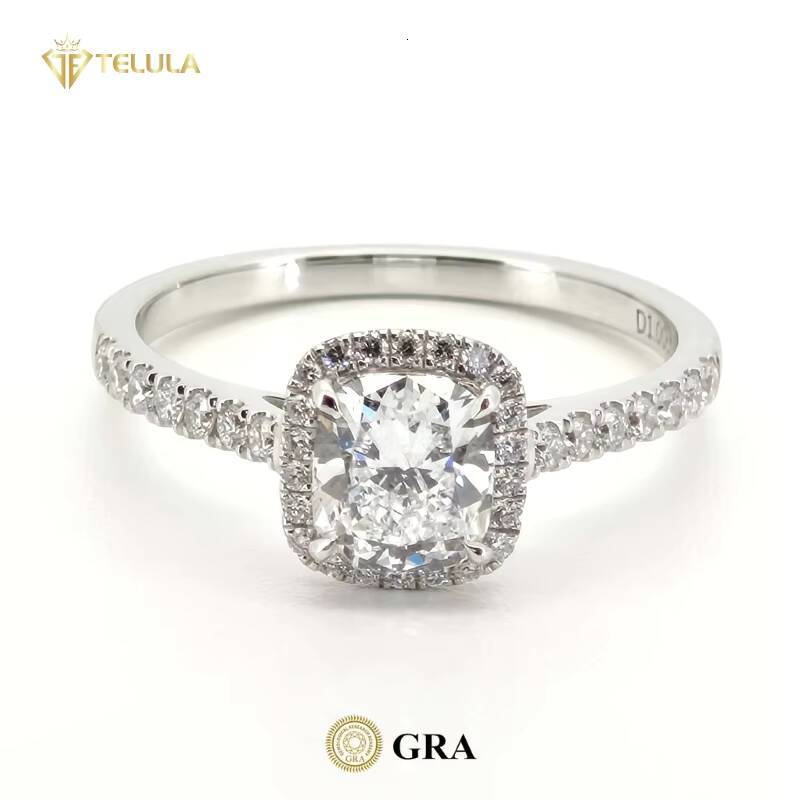 Factory Oval Cut Engagement Ring S925 Sterling Silver Moissanite Rings GRA Certified Moissanite Ring