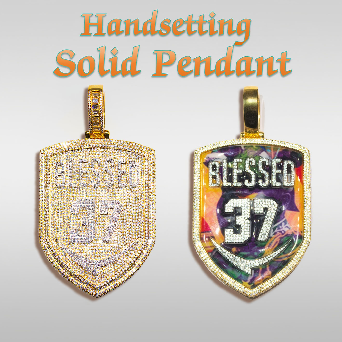 Custom Hip Hop Pendant 925 Sterling Silver Pendants VVS Moissanite Diamond Ice Out Enamel Letter Name Shield Pendant