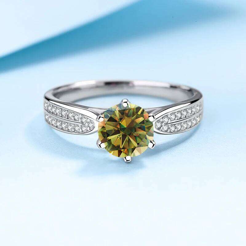1CT 6.5MM d color vvs gra moissanite ring for charm lady female fine 925 sterling silver wholesale size 5-9 4b3