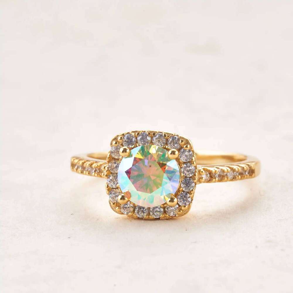 1 Ct 6.5mm Cut Moissanite For Women 925 Sterling Silver Round Brilliant Lab Diamond Engagement Rings 8cc