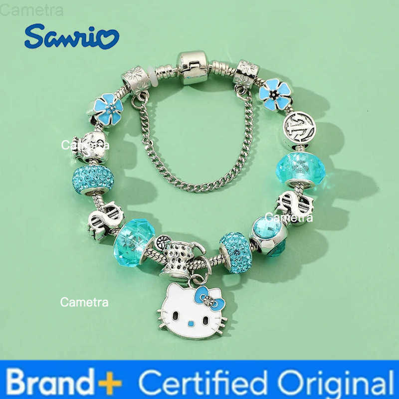 Sanrio Romantic Silver Color Charm Bracelet with Hello Kitty Brand DIY Jewelry Making Party Trendy 1 Pc H251229