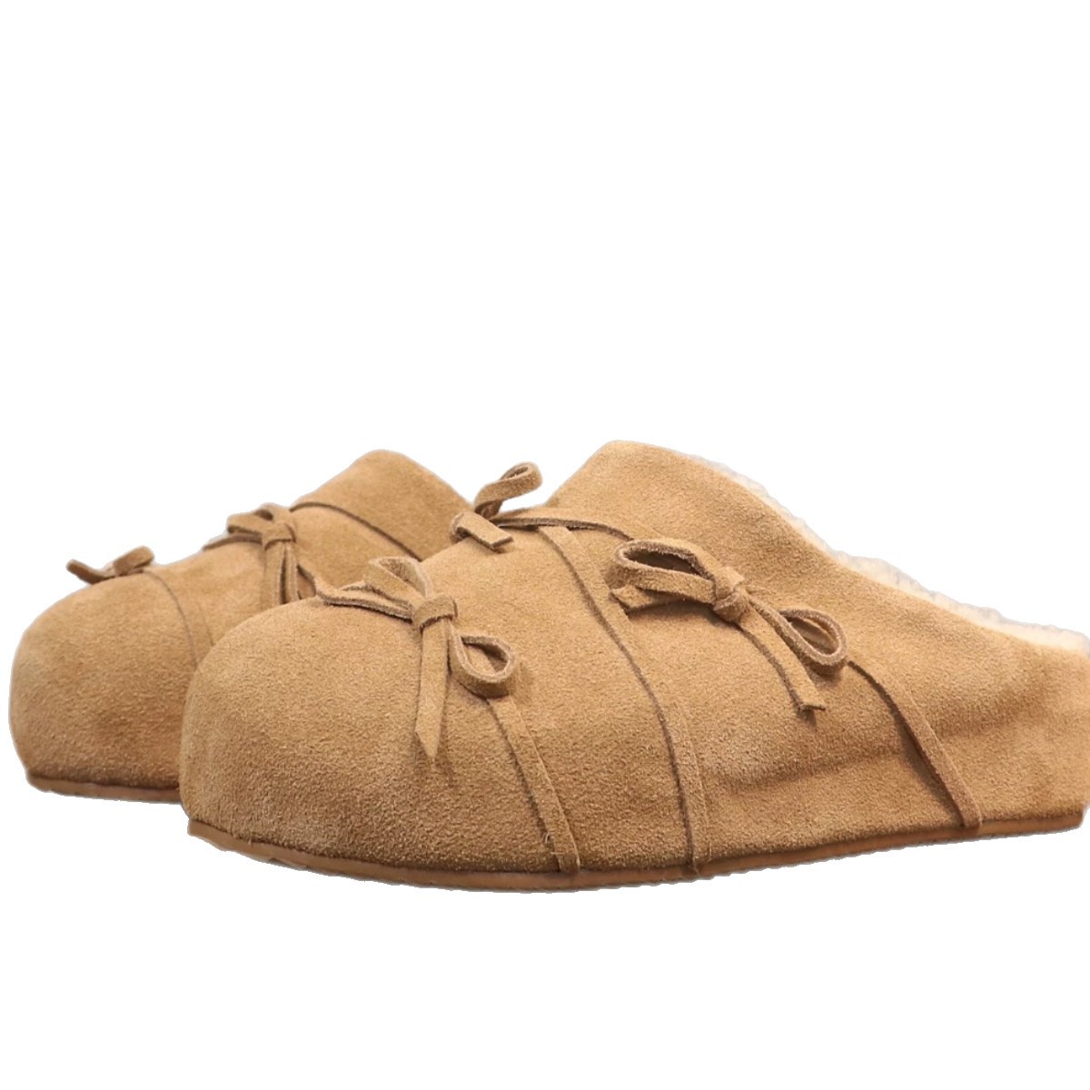 New Free shipping snow boots for womens snow slippers khaki brown Fashionable Versatile Bow Home Slippers