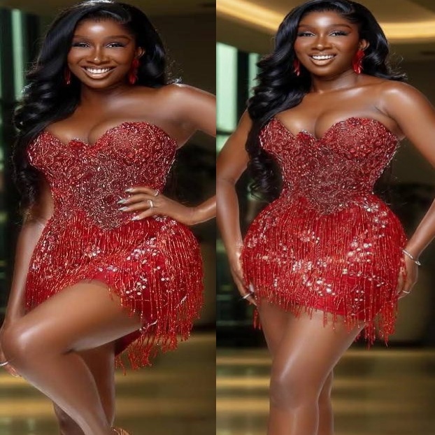 Chic Dark Red Sheath 2026 Cocktail Dress Beaded Crystals Tassels Sequined Short Mini Graduation Homecoming Dresses For Special Occasions Sweetheart Go