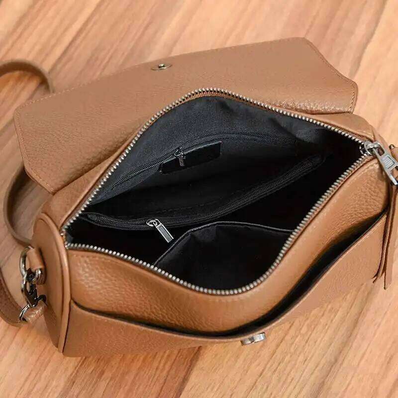 2025 New Authentic Genuine Leather Women's Shoulder Bag Fashion Retro Female Crossbody Bags Wallet Designer Brand Messenger Sac