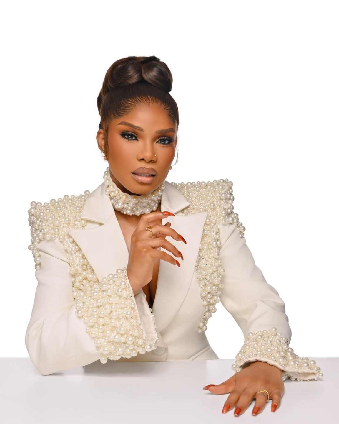 Elegant Women Jacket Pearls 2 Piece Set Single Breasted Mother Of The Bride Suits Luxury Peaked Lapel Pants Suit Customized