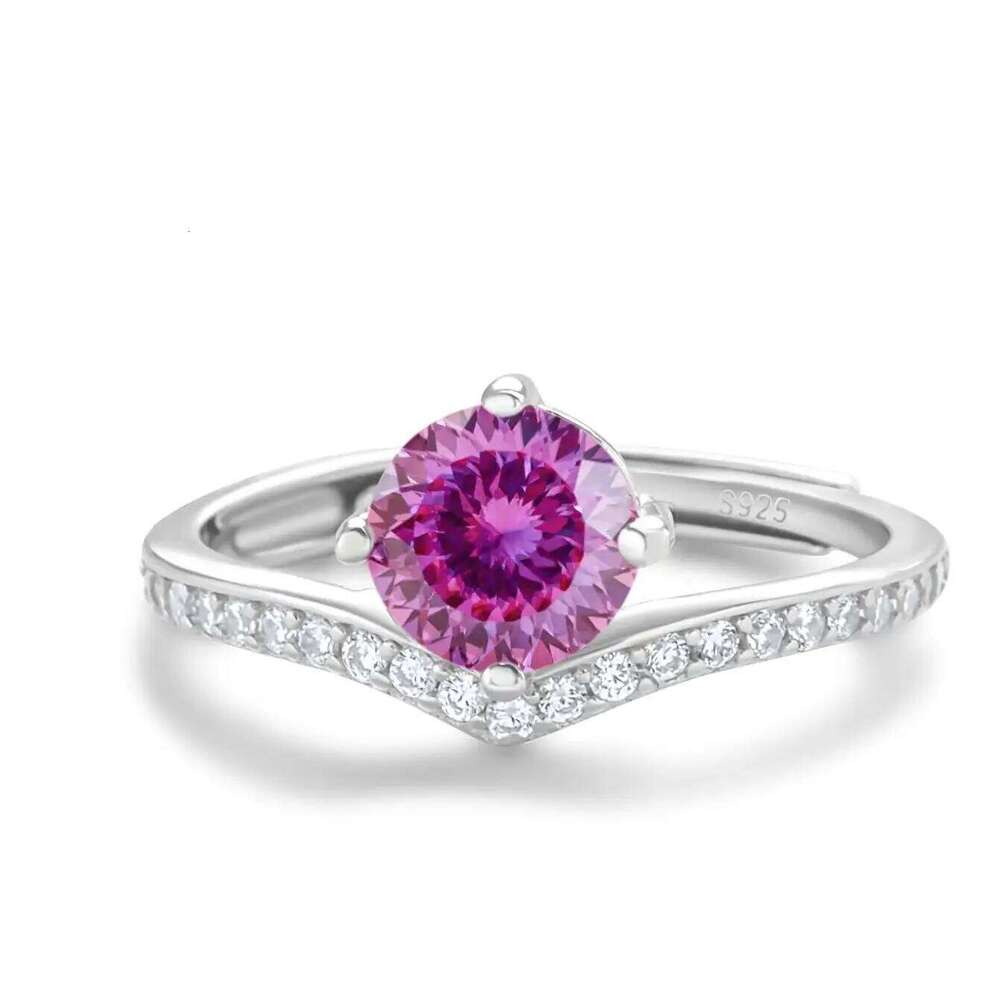 Real 1 Ct Moissanite Wedding Ring for Women 925 Sterling Silver Round Brilliant Lab Diamond Engagement Finer dating gifts 56e