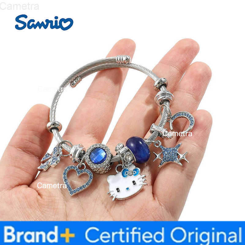 Sanrio Cartoon Charms Bracelets Kawaii Hello Kitty Beads Pendant Hand Chains Cute Bangle Jewelry Accessories Gifts for Girls H251229