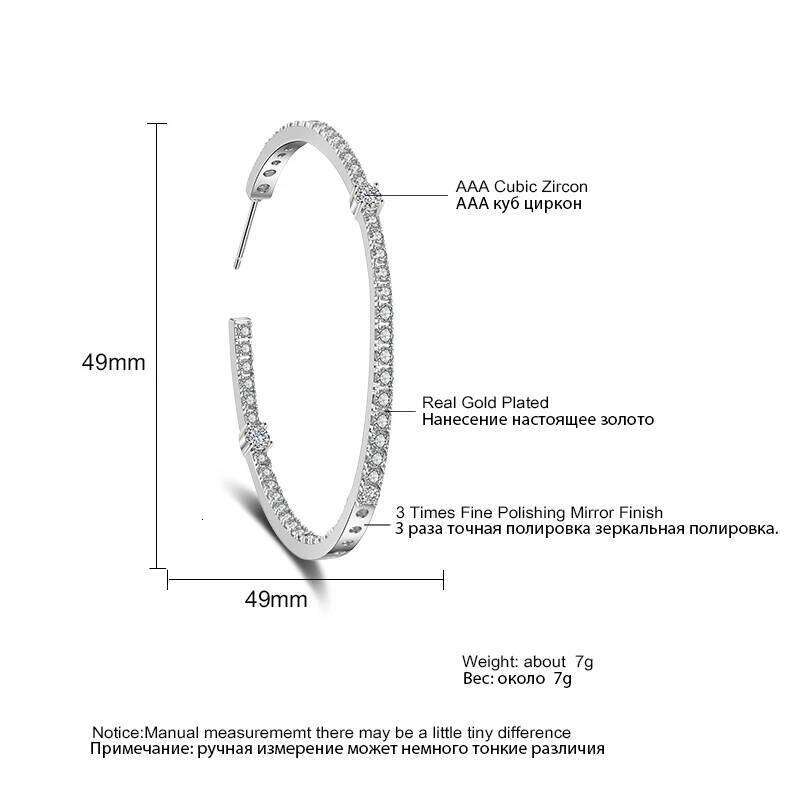 ZAKOL Classic AAA Zircon Large Hoop Earrings for Women Exquisite Micro Paved zirconia Jewelry Gift
