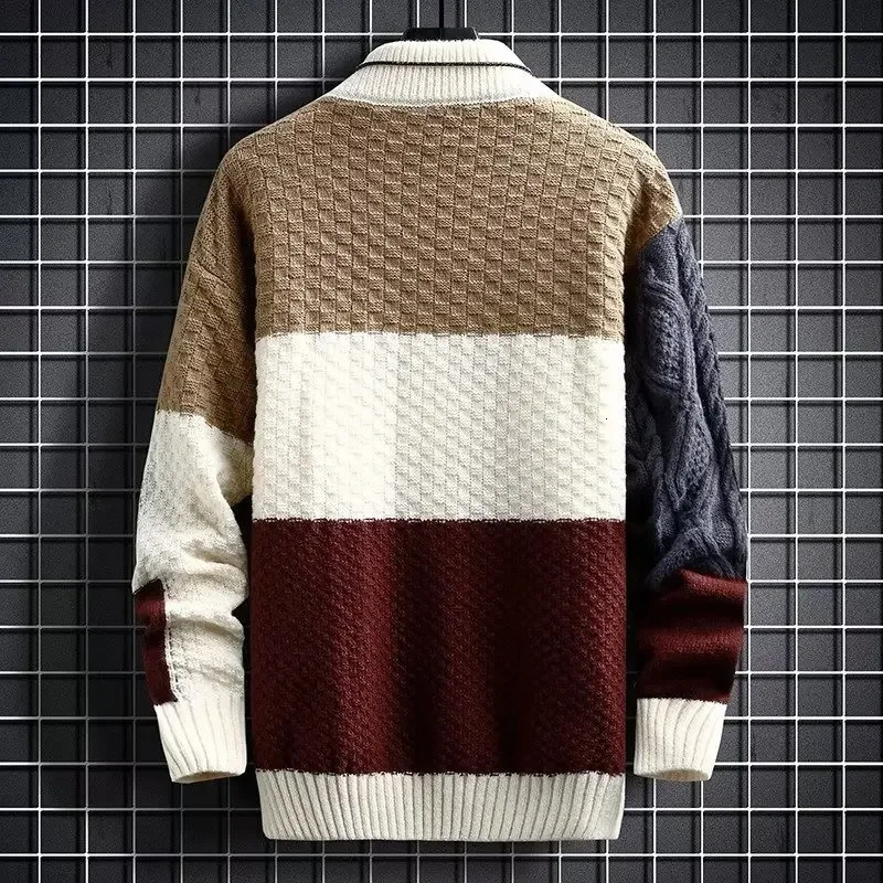 Mens Autumn Winter Japanese Style Thickened Knitted Sweater Trendy Korean Version Casual Scene Other Material Pullovers 251226