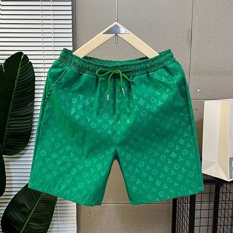 Free Shipping 2026 Summer New Design Men's Print Ice Silk Shorts Lightweight Breathable Comfortable Quick Dry Casual Versatile Beach 5 Inch Short