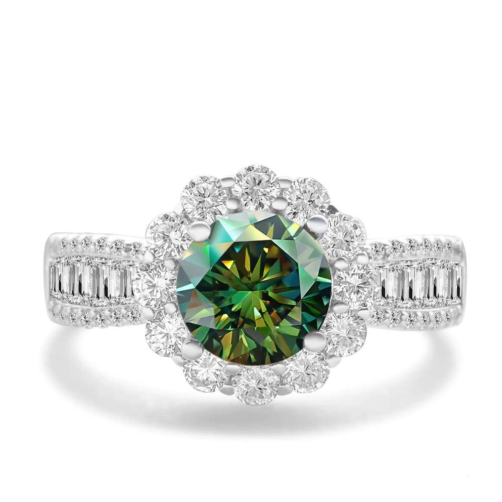 Real 925 Sterling Silver 2ct Round D Color Moissanite Engagement Ring for Women Promise Finger Rings Wedding Fine Jewelry Gift 462